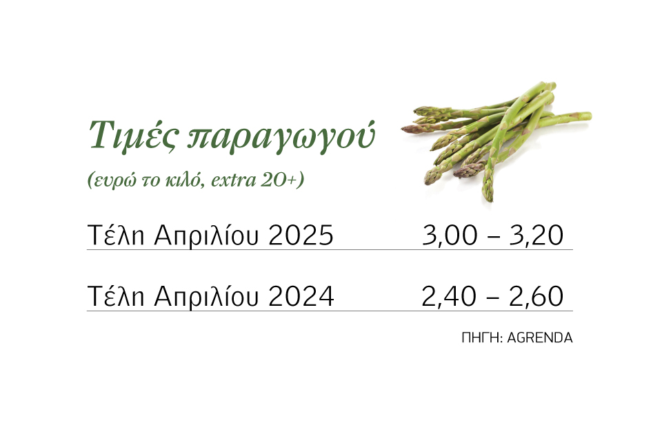 Όψιµο ενδιαφέρον για το σπαράγγι, κρατούν τα 3 ευρώ τα extra λευκά - Fresher