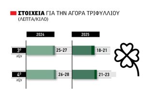 Στα 20 με 23 λεπτά βγαίνει το τέταρτο χέρι στο τριφύλλι, ατονεί η ζήτηση από Κρήτη