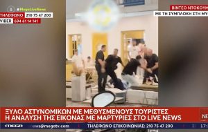 Άγρια συμπλοκή μεταξύ αστυνομικών και τουριστών στη Μύκονο – Δείτε βίντεο