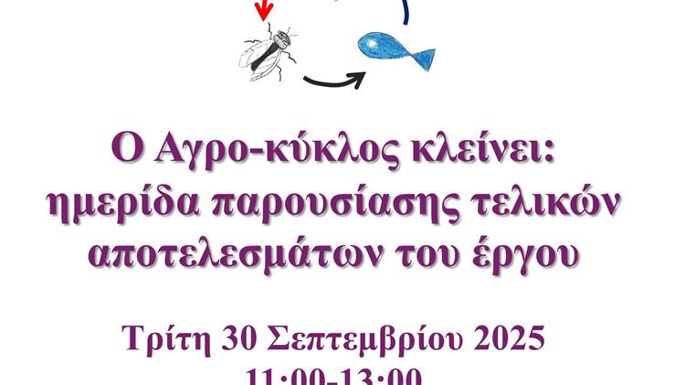 Ο Αγρο-κύκλος κλείνει: ημερίδα παρουσίασης τελικών αποτελεσμάτων του έργου