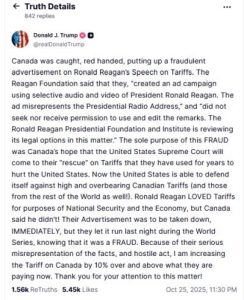 ανάρτηση, Τραμπ, Καναδάς