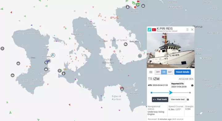 Απέπλευσε από το λιμάνι της Σμύρνης το τουρκικό ωκεανογραφικό Πίρι Ρέις