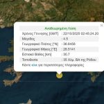 Σεισμός στα ανοικτά της Ρόδου