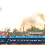 Φωτιά σε εργοστάσιο ανακύκλωσης στο Νέο Σούλι Σερρών