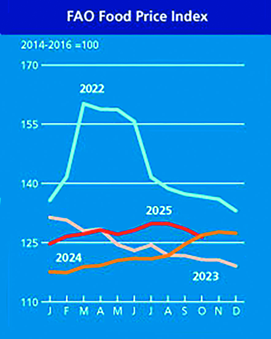 Δείκτης FAO: Πτώση 1,6% για τις διεθνείς τιμές των τροφίμων τον Οκτώβριο