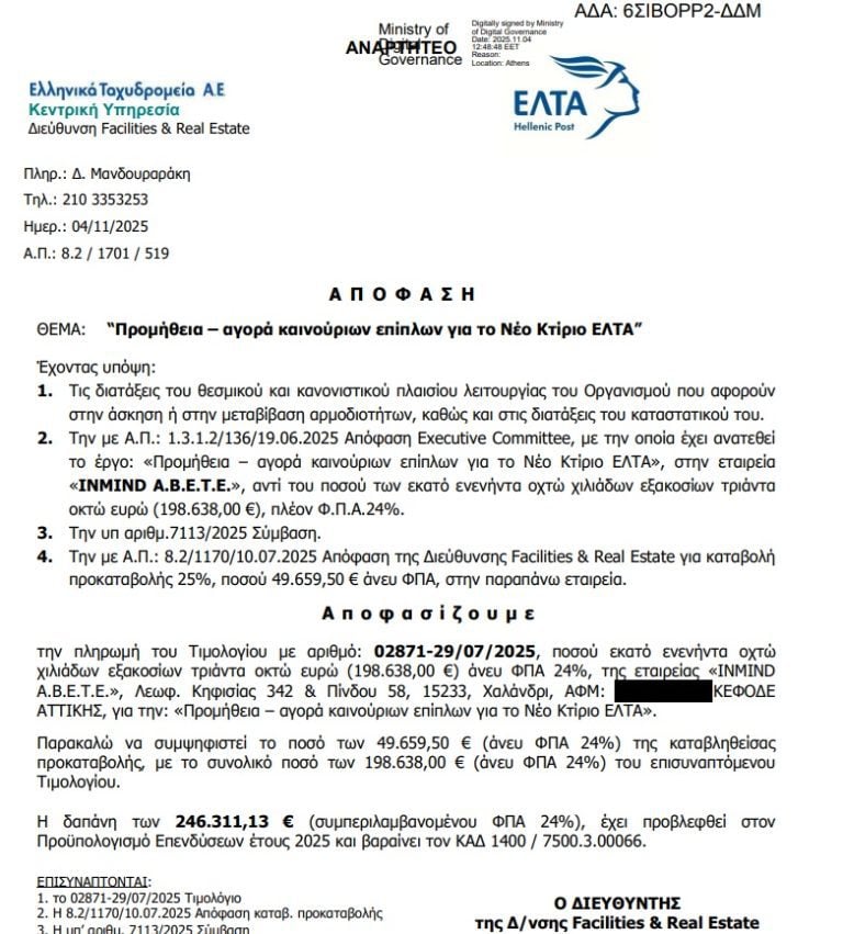ΕΛΤΑ: Σε καθεστώς διάλυσης πληρώνουν πανάκριβα ενοίκια και πολυτελή έπιπλα 