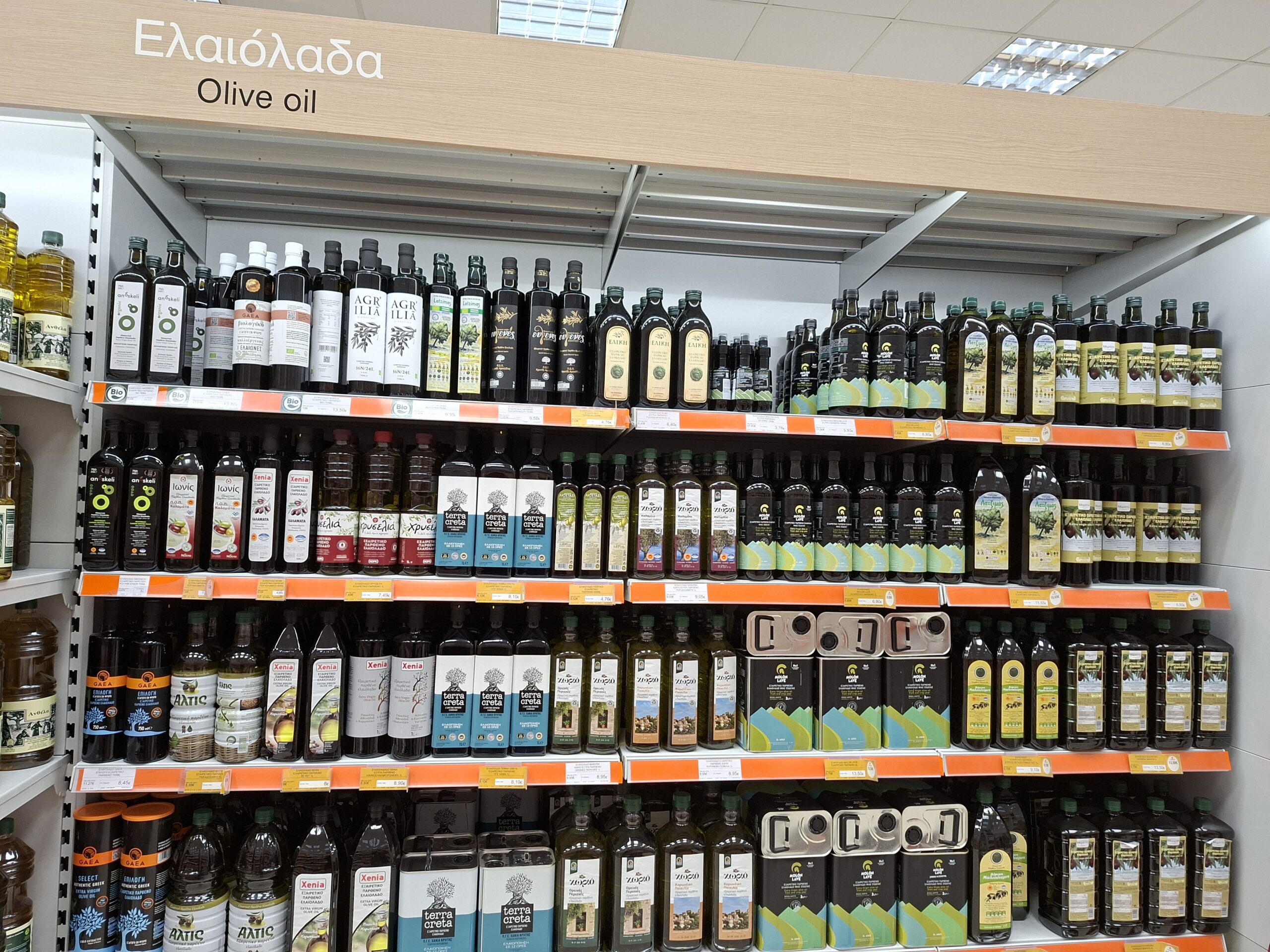 Η εικόνα των ελαιολάδων στα ράφια σήμερα, τον Δεκέμβριο 2025