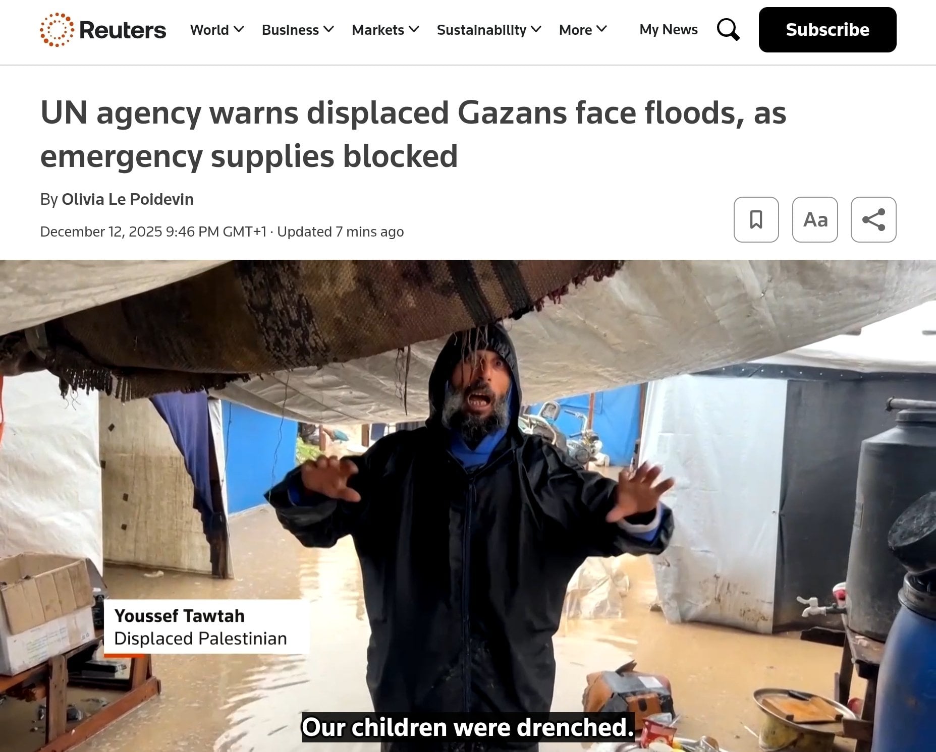 Τουλάχιστον 16 νεκροί, από τις καταρρακτώδεις βροχές στη Λωρίδα της Γάζας