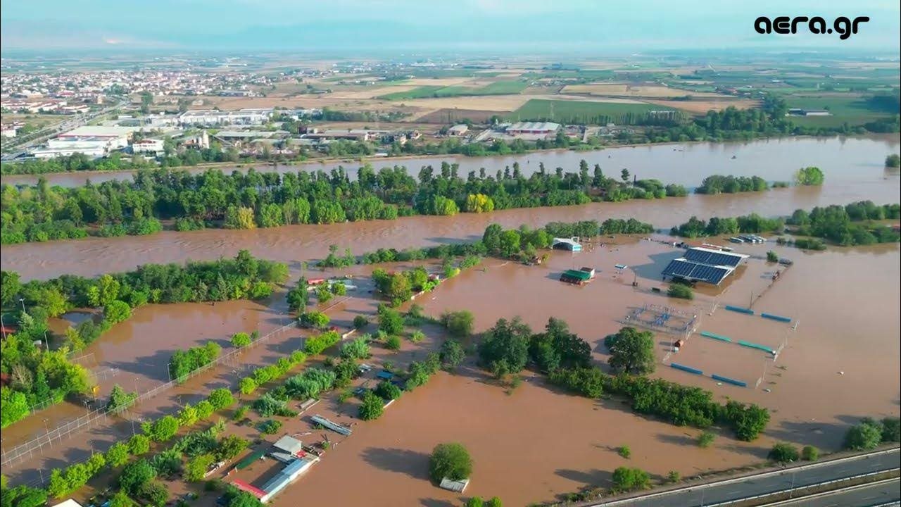 Υπερχείλισε ο Πηνειός, κάτω από το νερό χιλιάδες στρέμματα στη Θεσσαλία