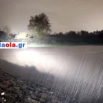 Κακοκαιρία Byron: Υπερχείλισε ο Πηνειός και πλημμυρίζει τα χωράφια