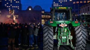 Βρυξέλλες: Τρακτέρ απέκλεισαν τη λεωφόρο μπροστά από την Κομισιόν