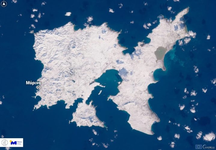 Η απίστευτη εικόνα απο δορυφόρο που δείχνει την Λήμνο σαν την «Αρκτική»