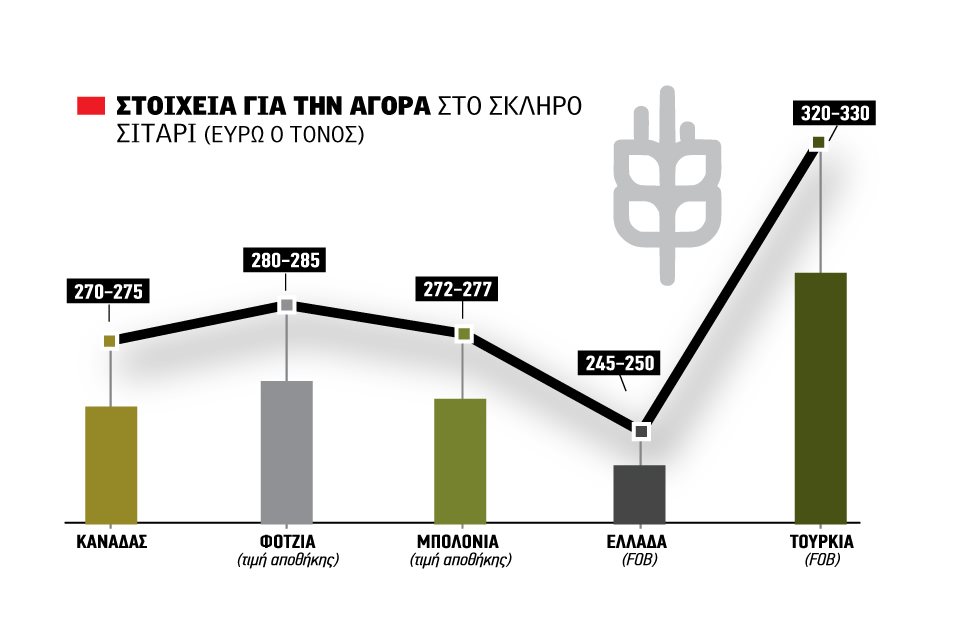 Σε ελαφρά πίεση το σκληρό σιτάρι όσο αδειάζουν τα σιλό με 24,5 λεπτά οι εξαγωγές