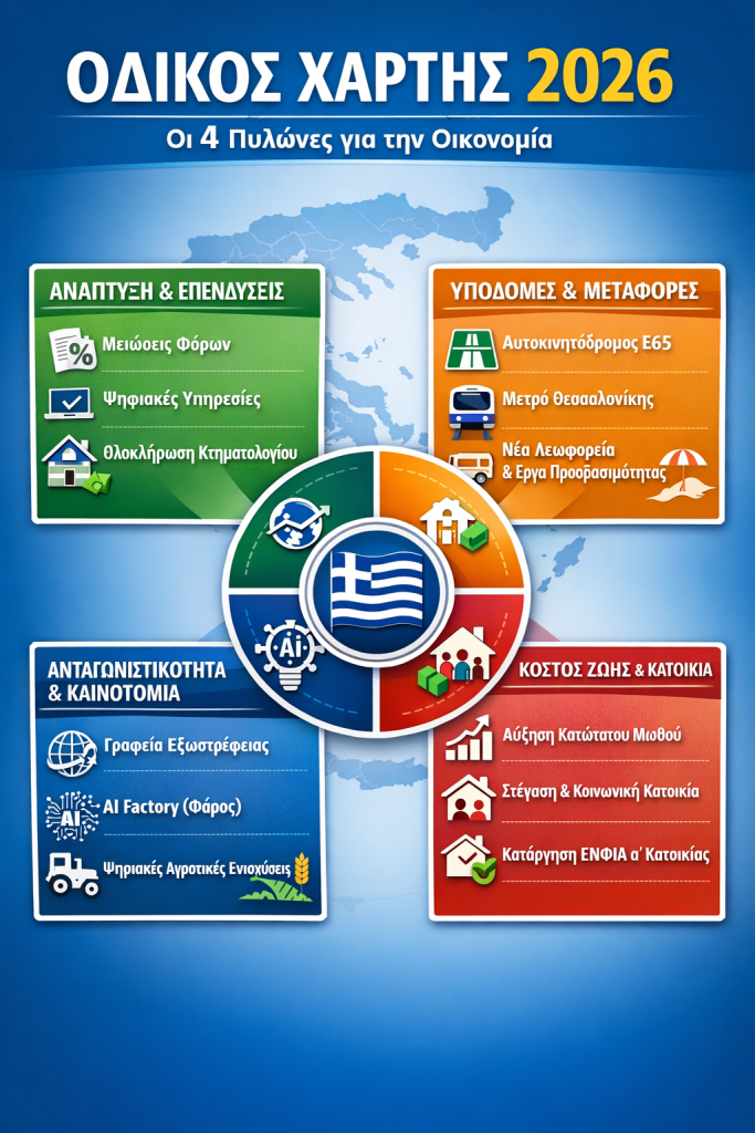 Κωστής Χατζηδάκης: Οι 4 πυλώνες για ανάπτυξη, υποδομές και ενίσχυση εισοδήματος (infographic)