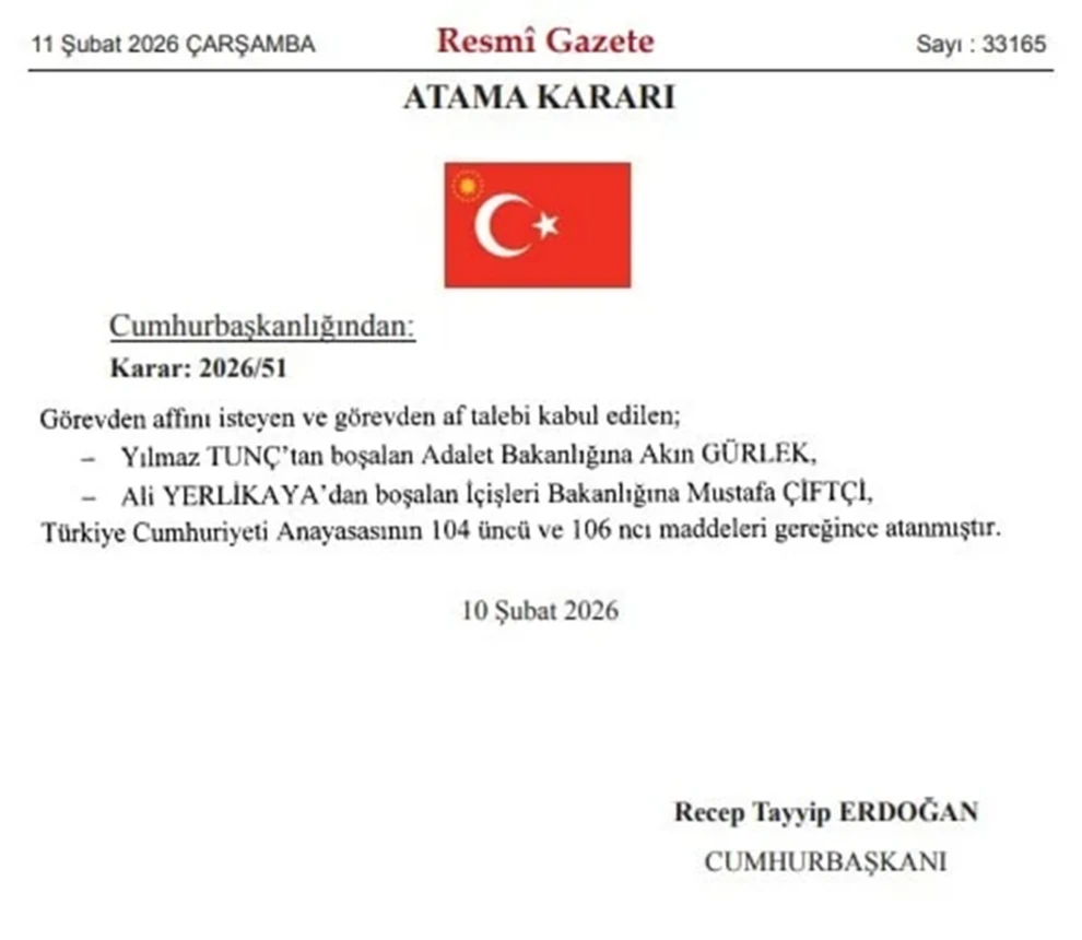 Ερντογάν: Αλλαγές υπουργών στη μέση της νύχτας