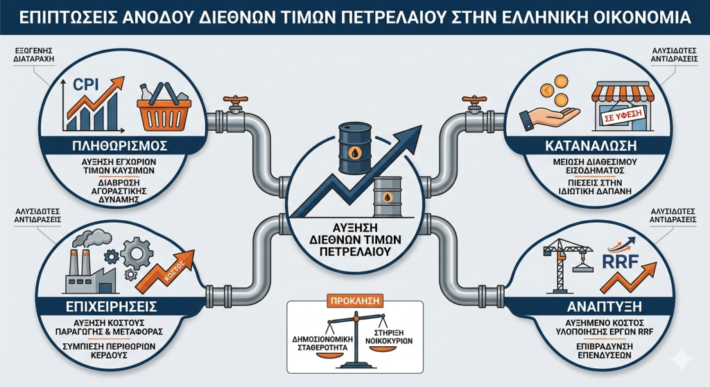 Το ράλι στα καύσιμα απειλεί την ανάπτυξη και το εισόδημα των Ελλήνων